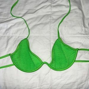 Neon Green Bikini Top with Underwire